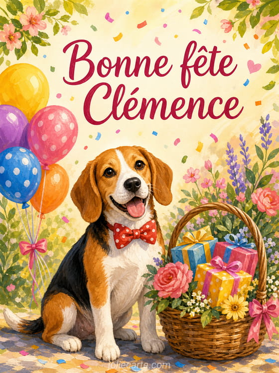 Carte bonne fête Clémence