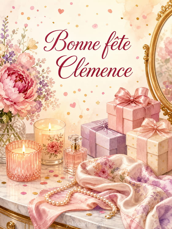 Carte bonne fête Clémence