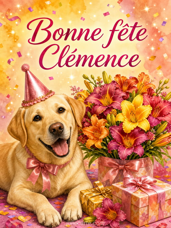 Carte bonne fête Clémence