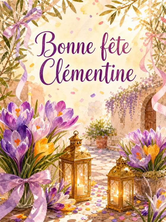 Carte bonne fête Clémentine