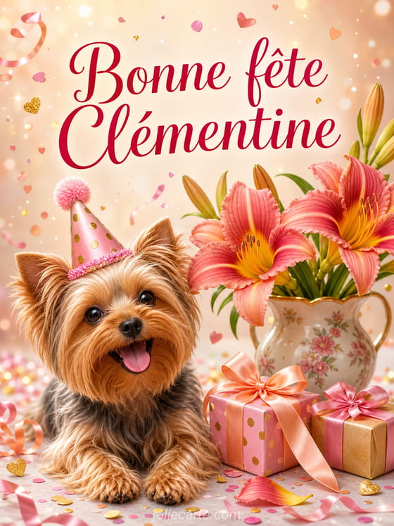 Carte bonne fête Clémentine