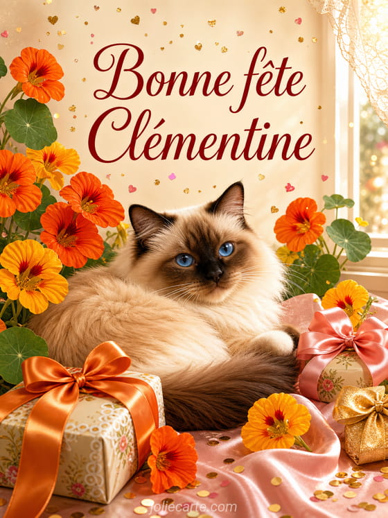 Carte bonne fête Clémentine