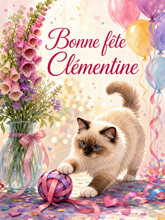 Carte bonne fête Clémentine