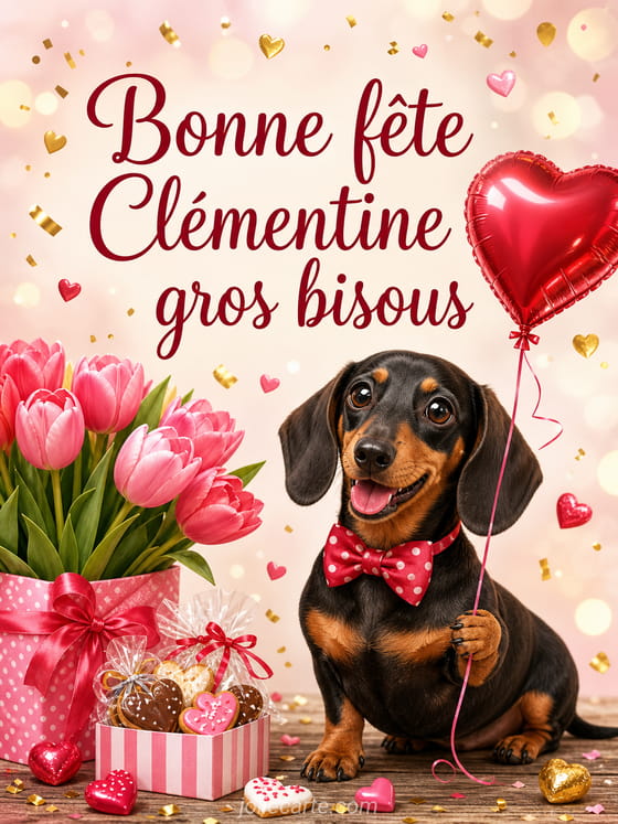 Carte bonne fête Clémentine