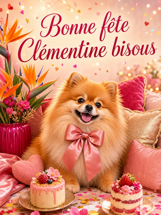 Carte bonne fête Clémentine