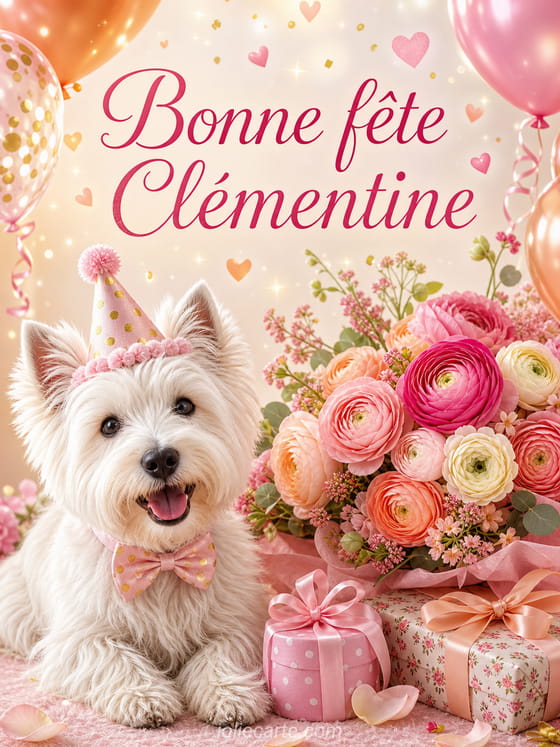 Carte bonne fête Clémentine