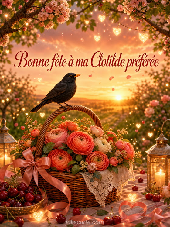 Carte bonne fĂȘte Clotilde