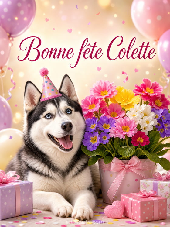 Carte bonne fête Colette