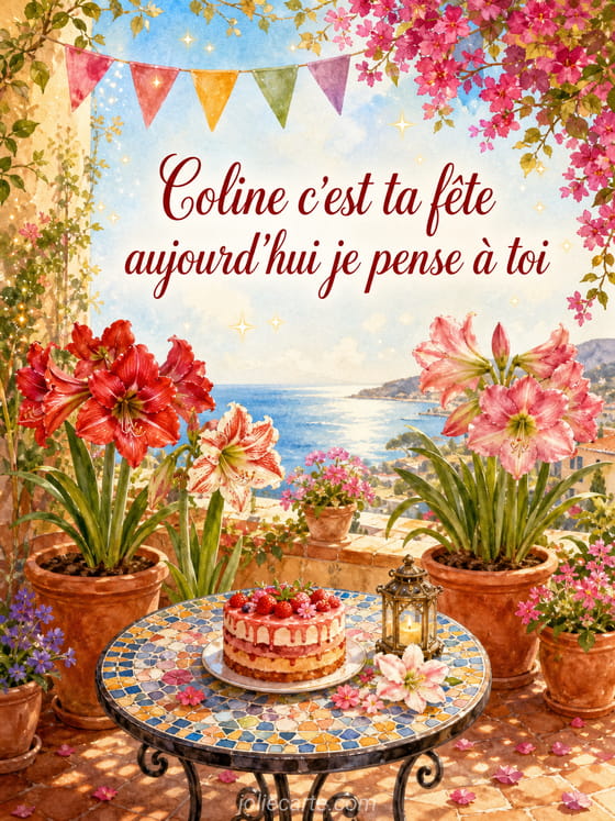 Carte bonne fête Coline
