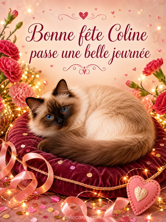 Carte bonne fête Coline