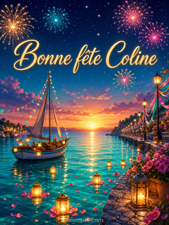 Carte bonne fête Coline