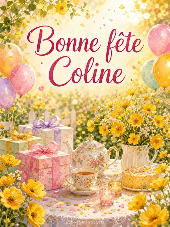 Carte bonne fête Coline
