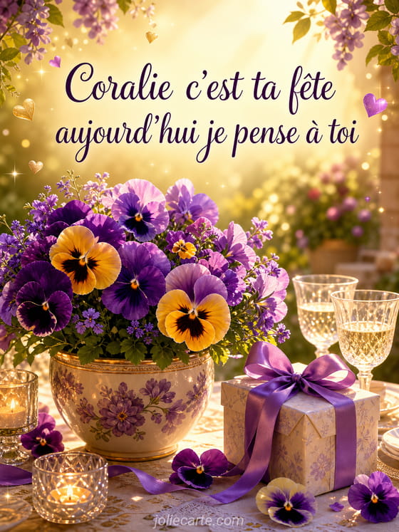Carte bonne fĂȘte Coralie