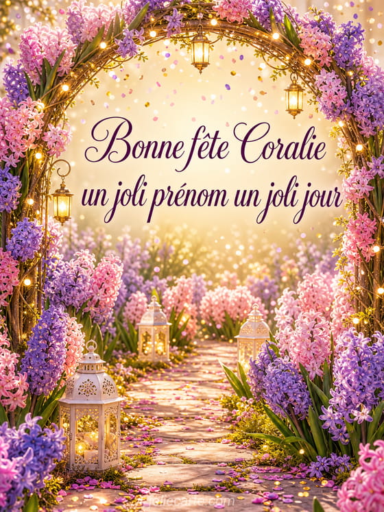 Carte bonne fête Coralie