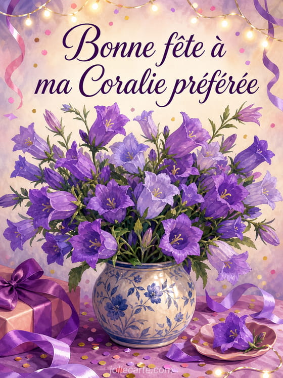 Carte bonne fête Coralie