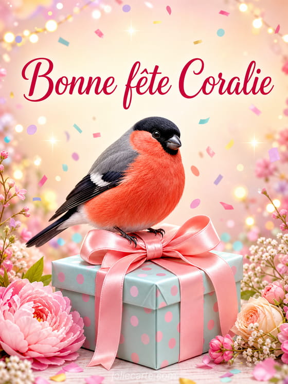 Carte bonne fête Coralie