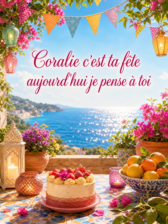 Carte bonne fête Coralie
