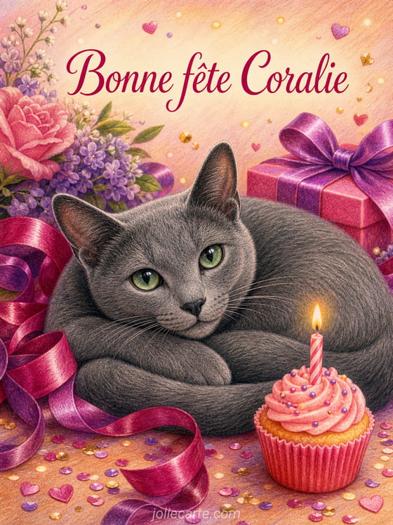 Carte bonne fête Coralie
