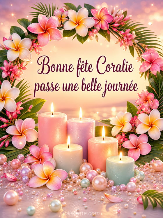 Carte bonne fête Coralie
