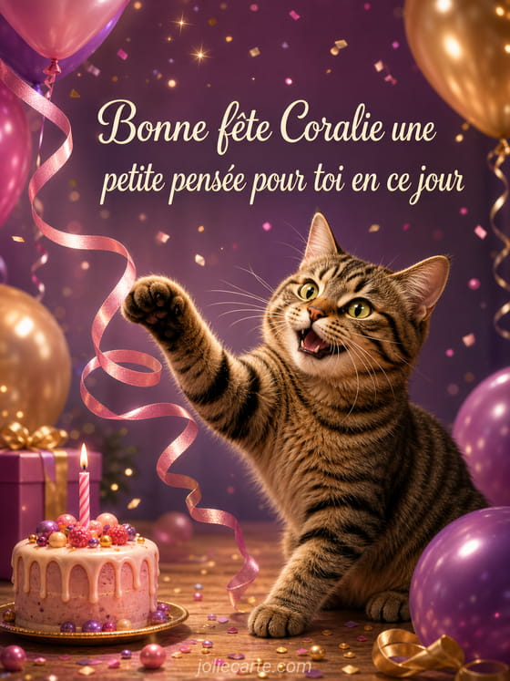 Carte bonne fête Coralie