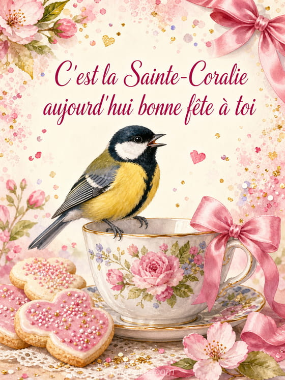 Carte bonne fête Coralie