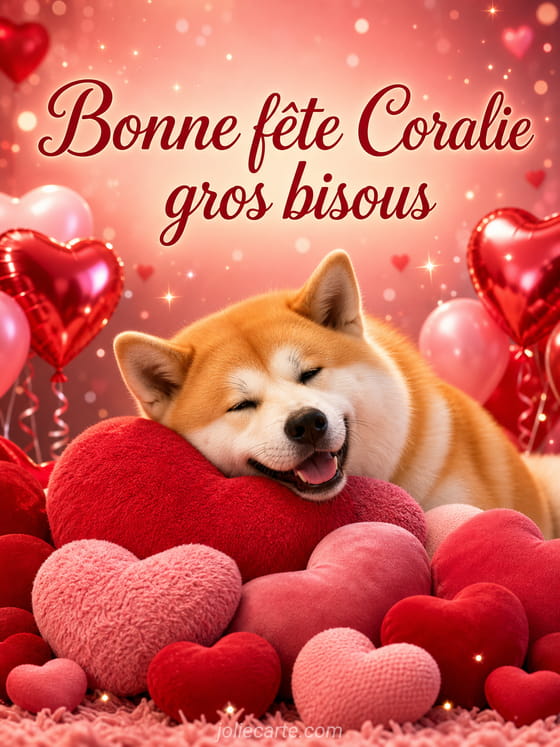 Carte bonne fête Coralie