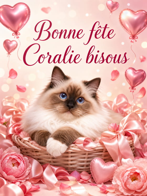 Carte bonne fête Coralie
