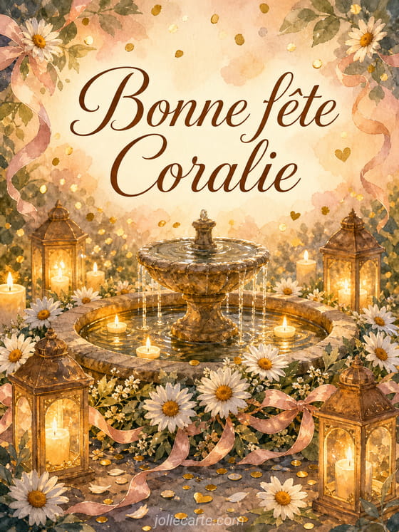 Carte bonne fête Coralie