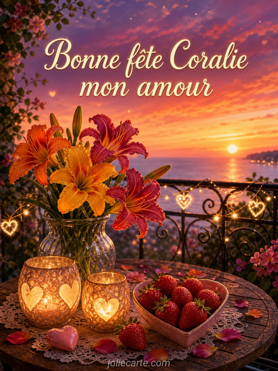 Carte bonne fête Coralie