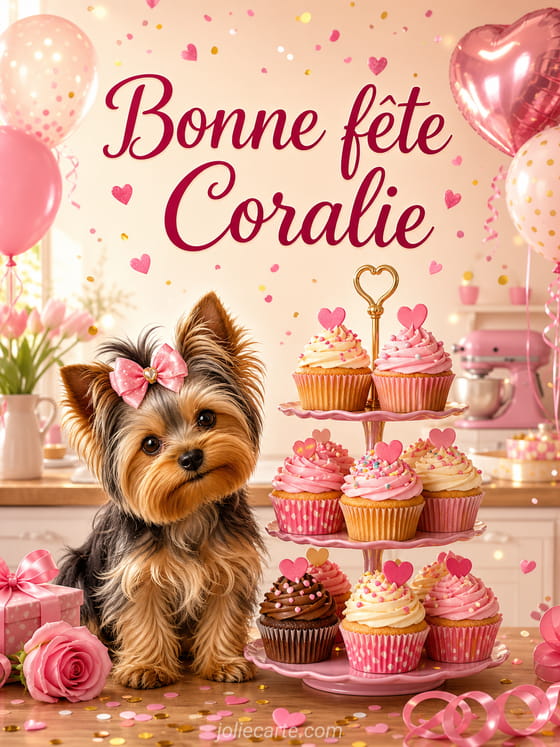 Carte bonne fête Coralie