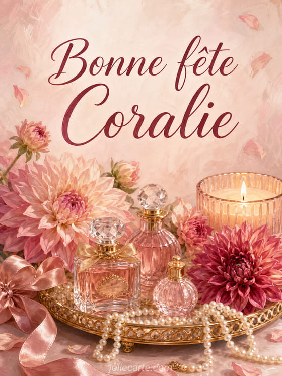 Carte bonne fête Coralie