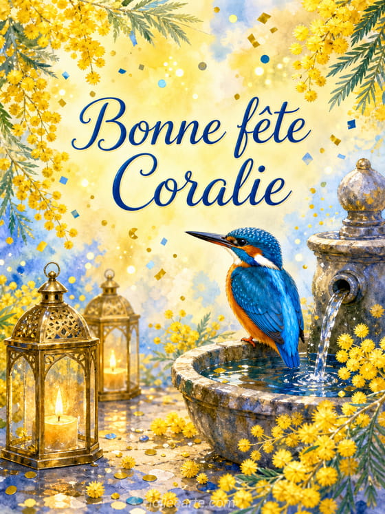 Carte bonne fête Coralie