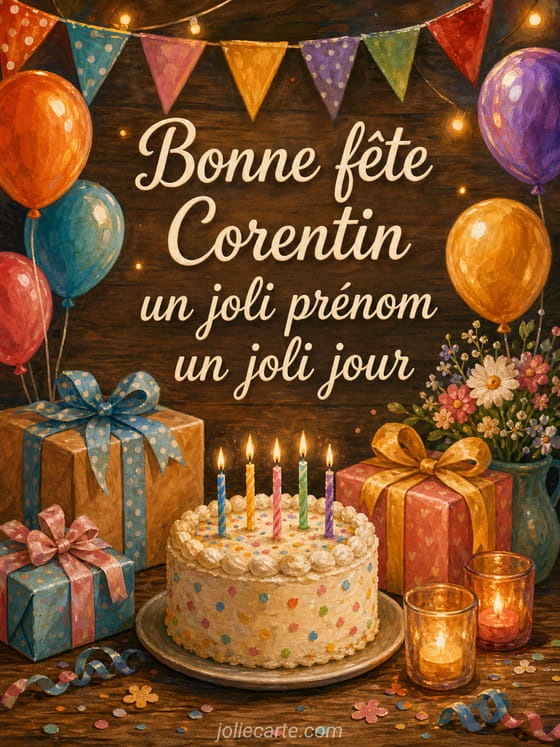 Carte bonne fête Corentin