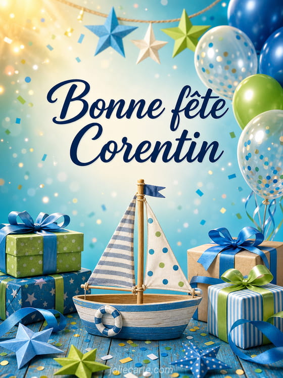 Carte bonne fête Corentin