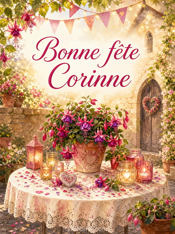 Carte bonne fête Corinne