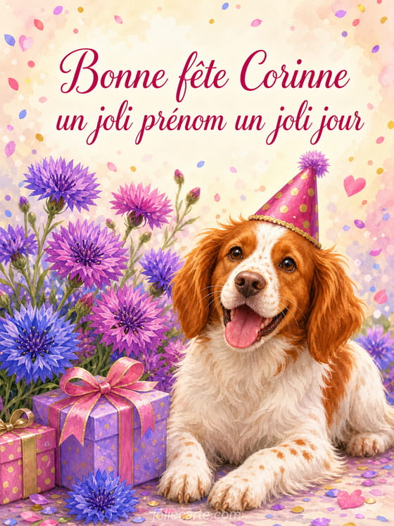 Carte bonne fête Corinne