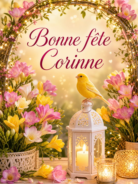 Carte bonne fête Corinne