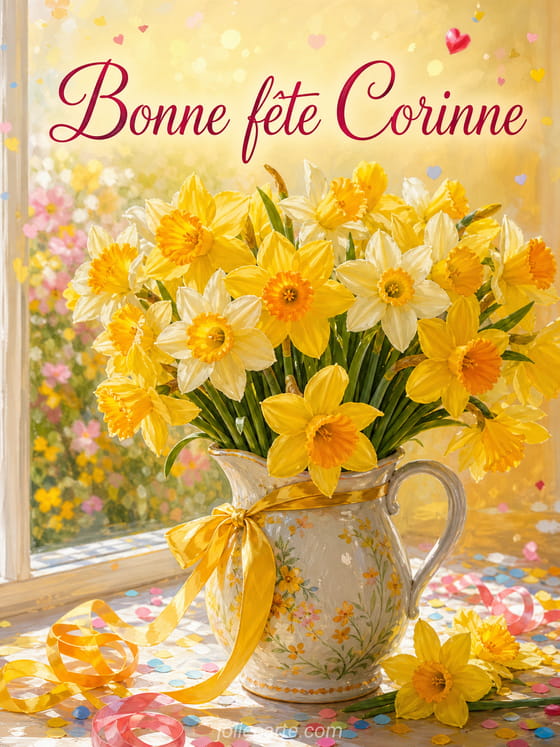 Carte bonne fête Corinne