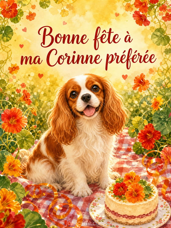 Carte bonne fête Corinne