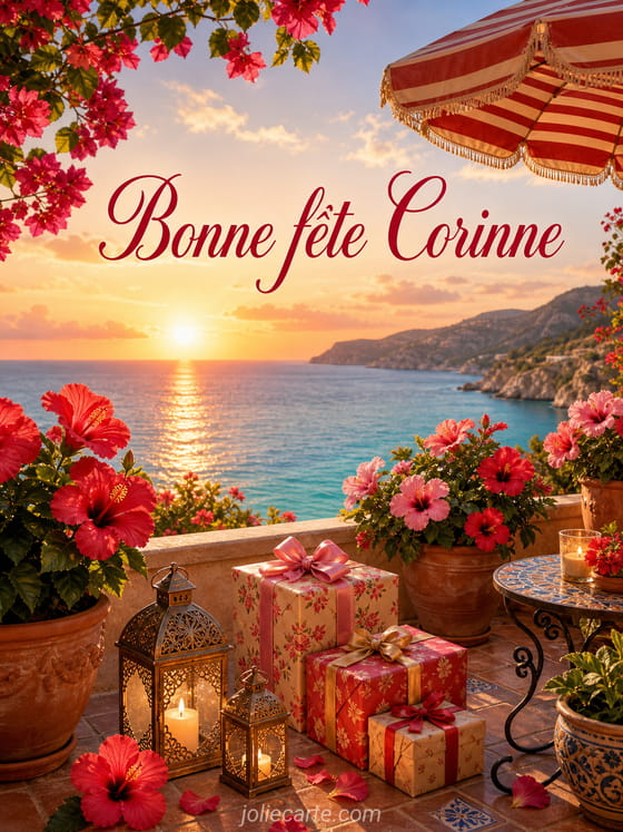 Carte bonne fête Corinne