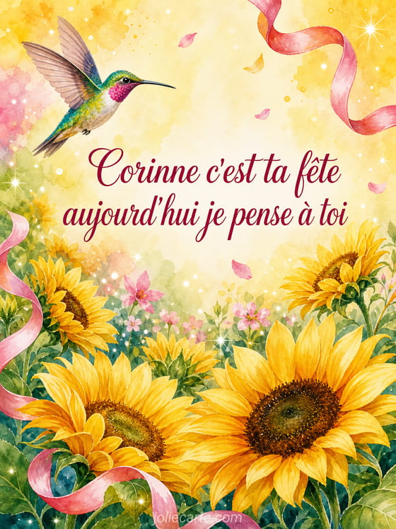 Carte bonne fête Corinne
