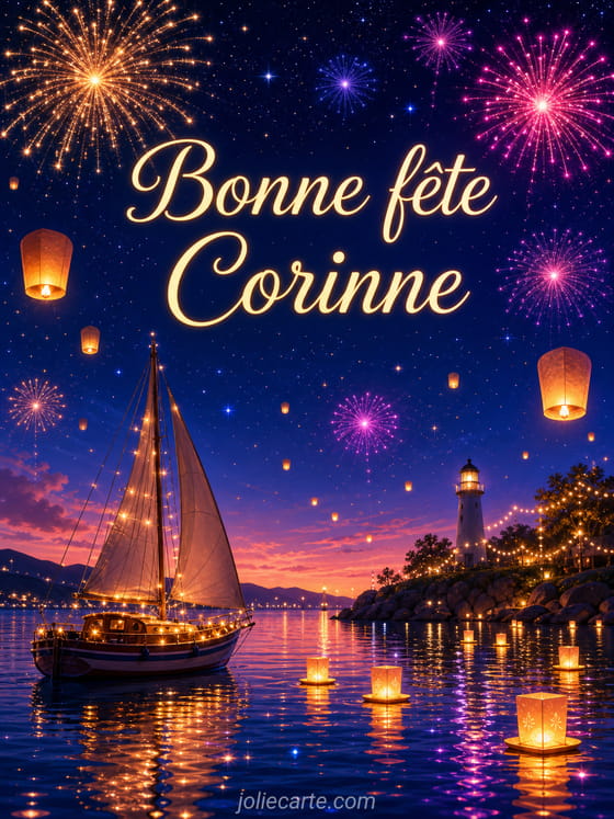 Carte bonne fête Corinne