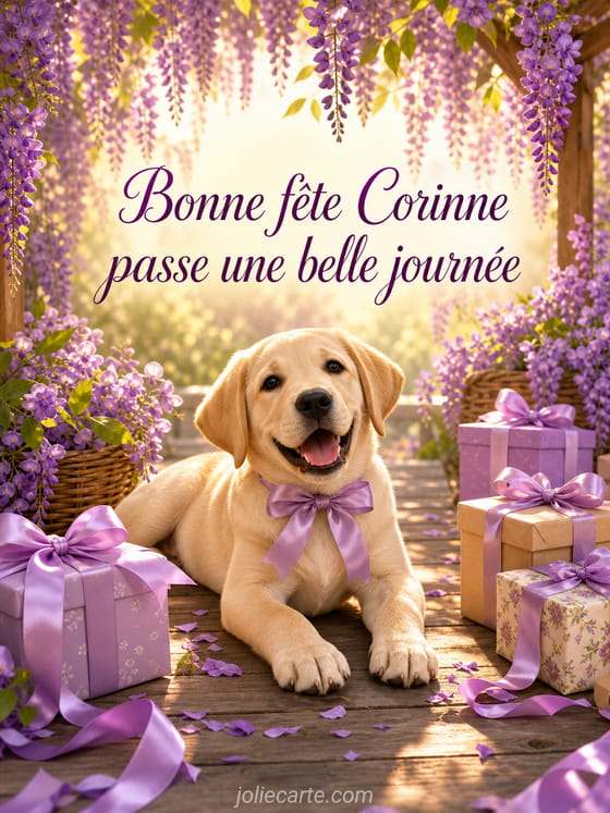 Carte bonne fête Corinne