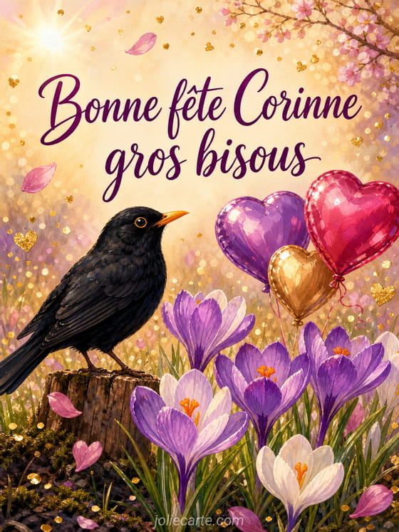 Carte bonne fête Corinne
