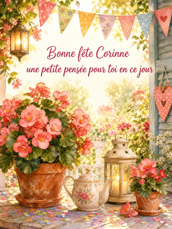Carte bonne fête Corinne