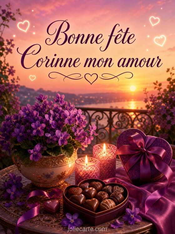Carte bonne fête Corinne