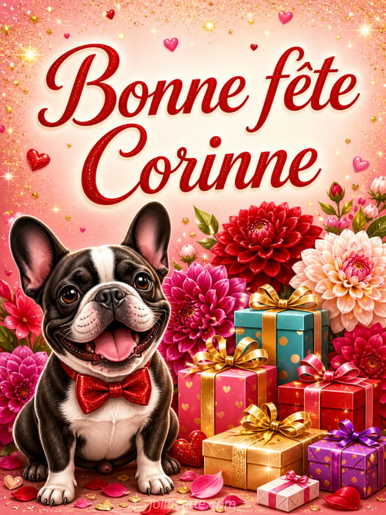 Carte bonne fête Corinne