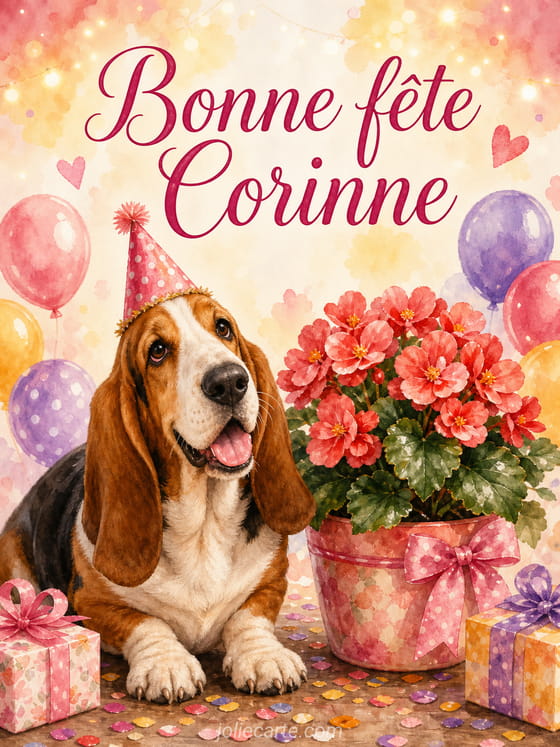 Carte bonne fête Corinne