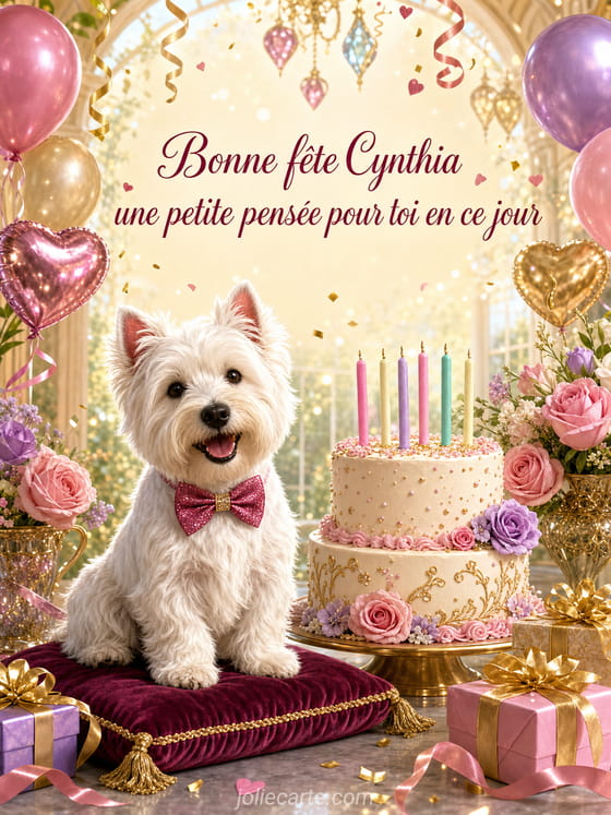 Carte bonne fĂȘte Cynthia