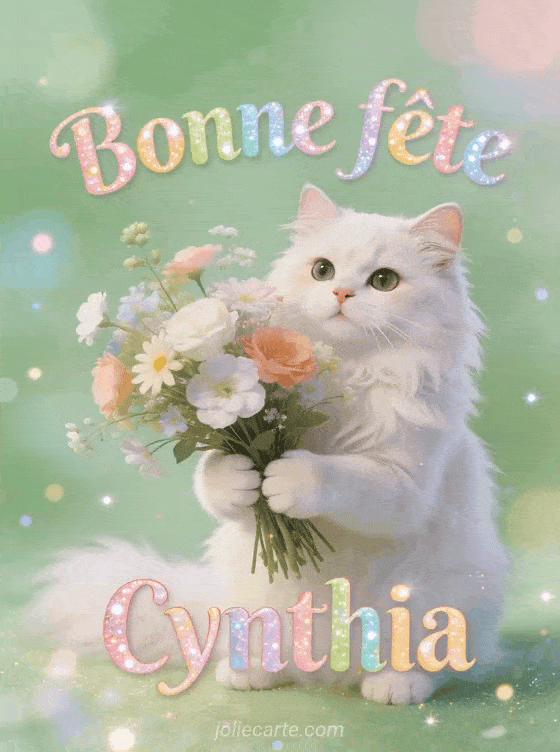 Bonne fête Cynthia - Bonne fete cynthia chat